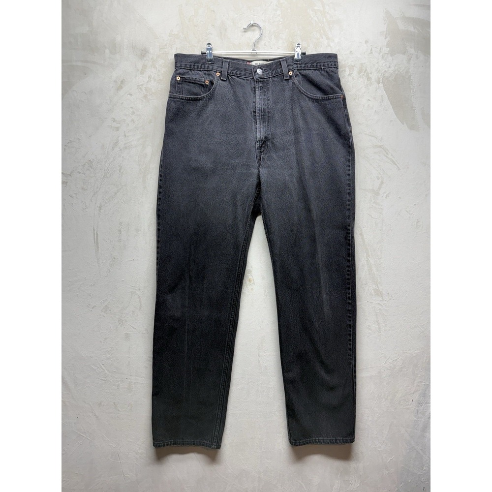 VTG Y2K Levi's 550 Relaxed Fit Straight Leg Jeans Men's 38x34 Black Denim Grunge